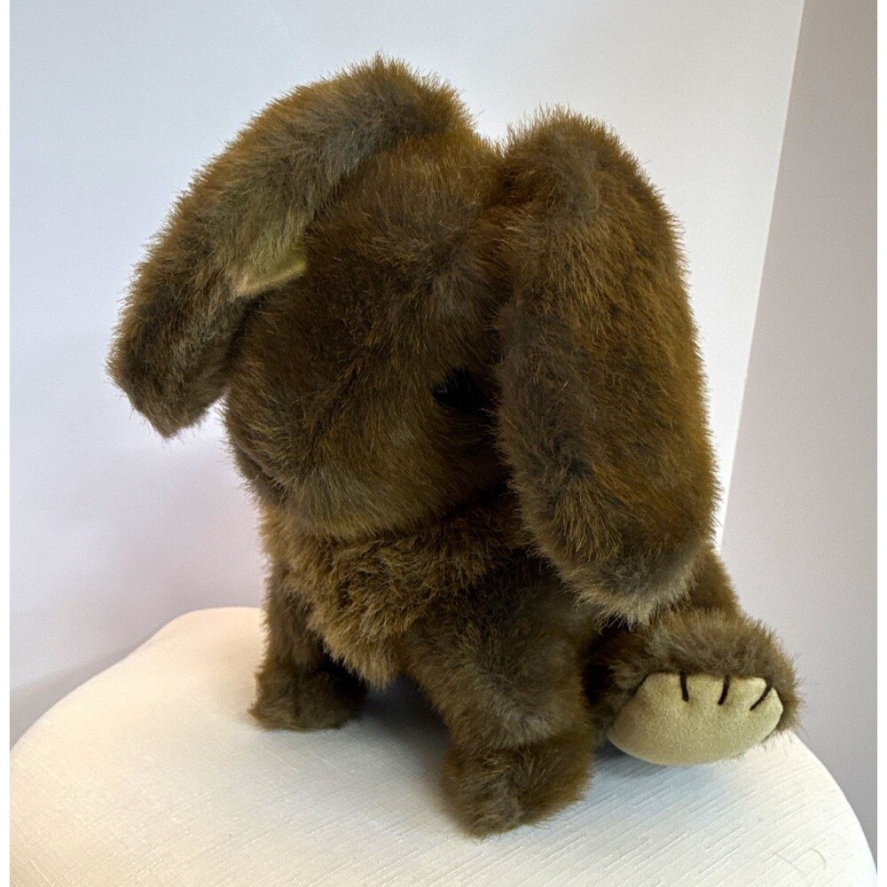 Vintage 1985 Gund "Tippet" Brown Bunny Rabbit Plush Stuffed Animal 10" Blue Eyes